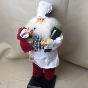 Santa Clause serving wine Chef
